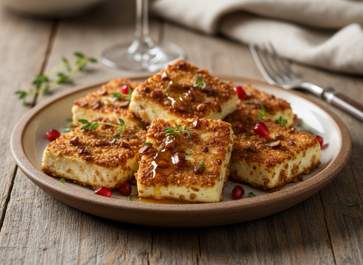 Gebackener Feta in Maronenkruste