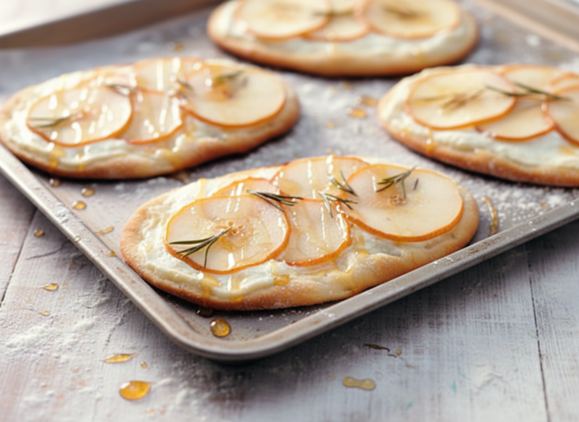 Süße Focaccia mit Birne & Honig