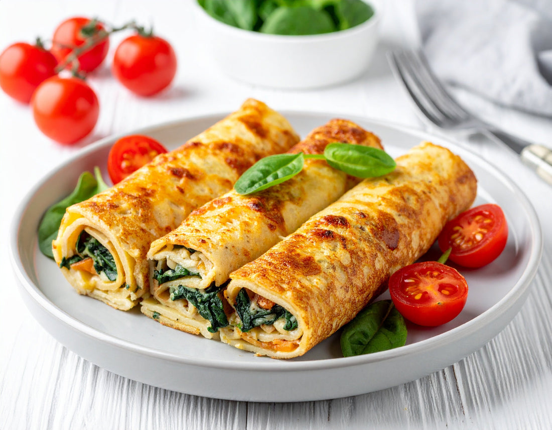 Pfannkuchenauflauf mit Spinat