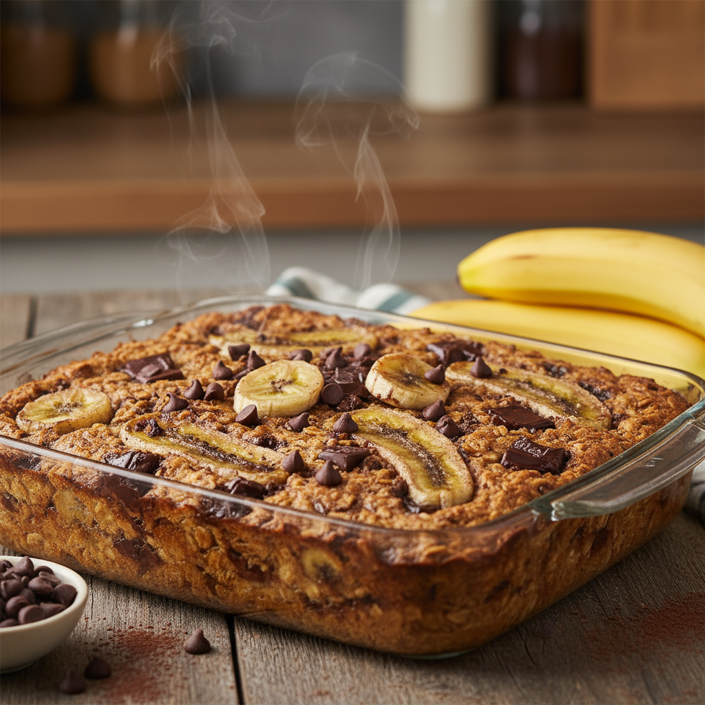 Schoko-Bananen-Baked Oats