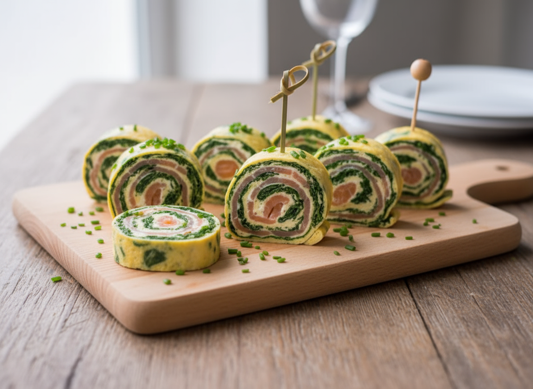 Low-Carb Spinatrolle mit Räucherlachs