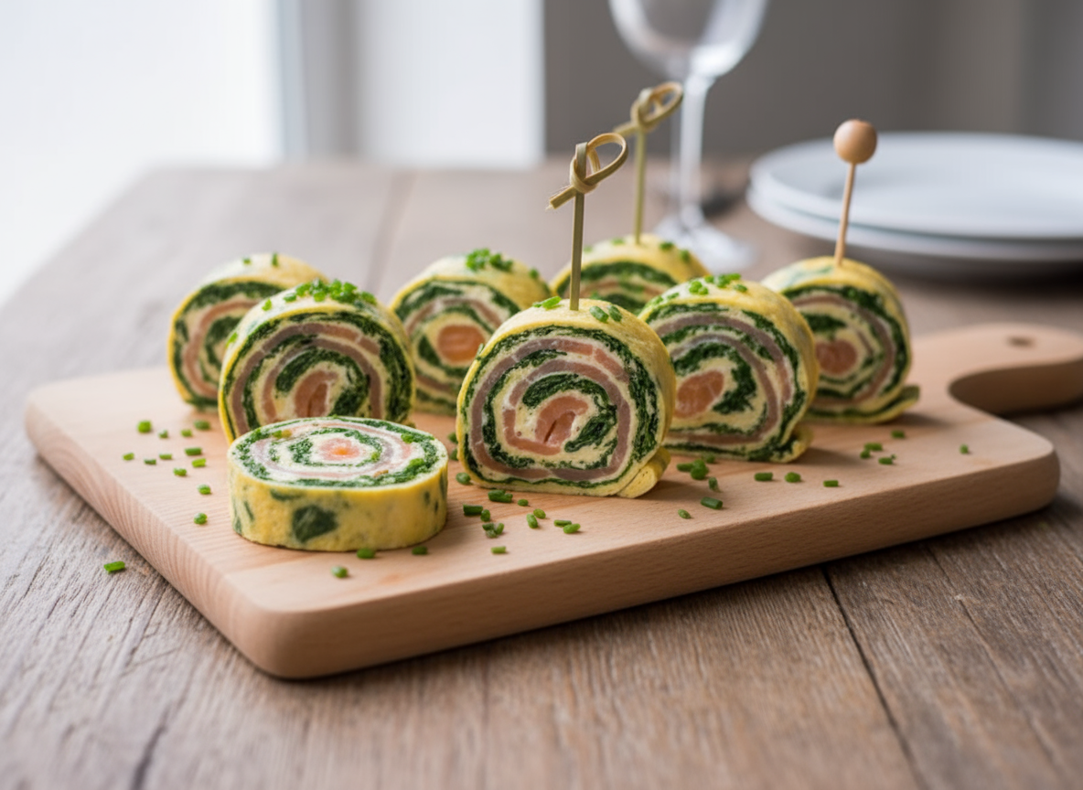 Low-Carb Spinatrolle mit Räucherlachs