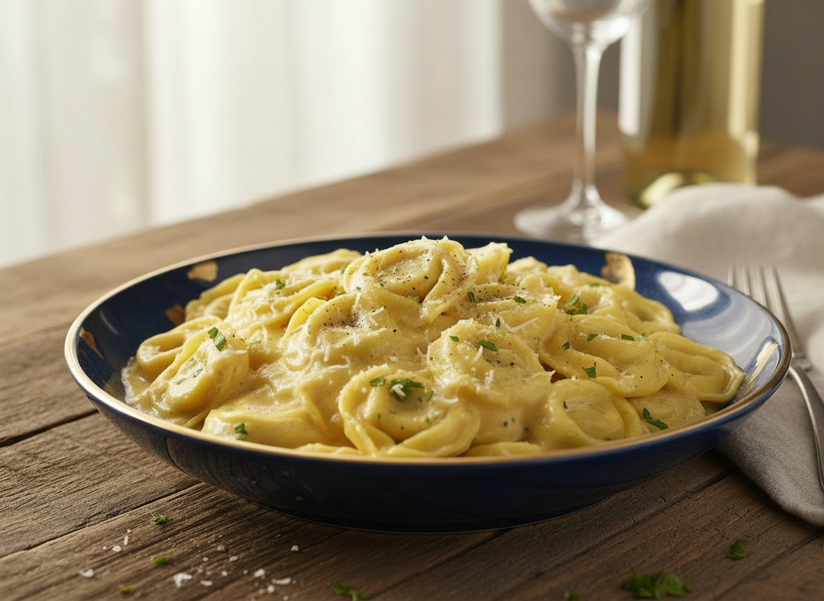 Tortellini in cremiger Käse-Soße